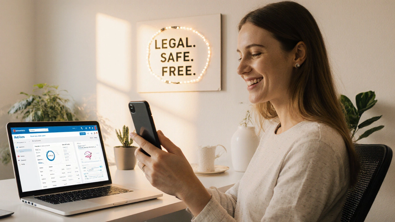 Woman recording ASMR video in bright home office, Patreon earnings displayed, peaceful and empowering scene.
