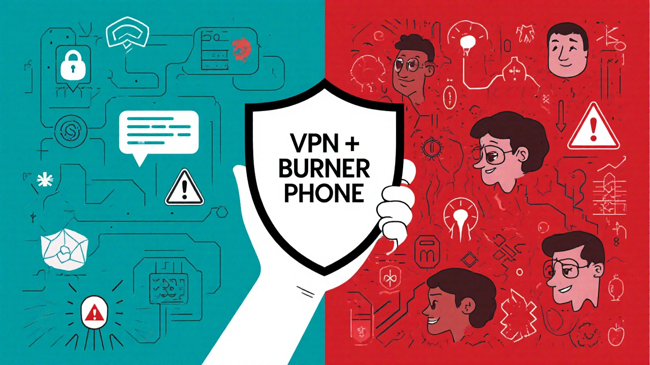 Split screen showing secure escort platform versus risky site with data threats.