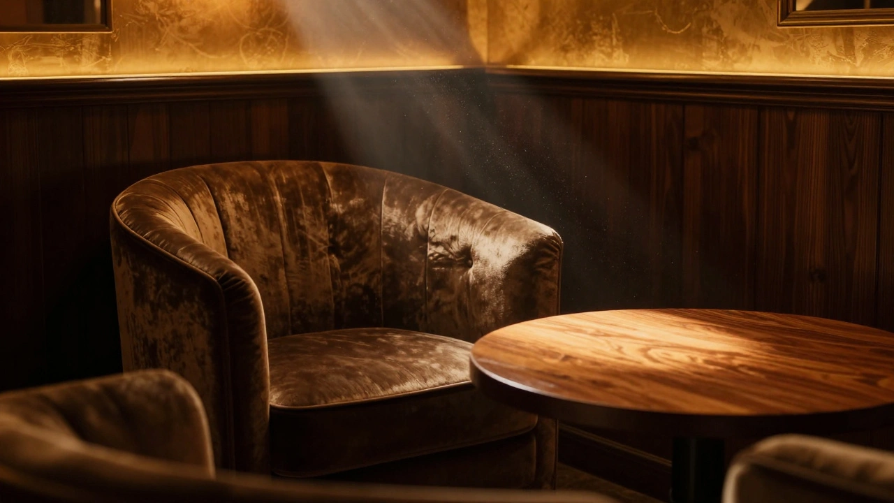 Private dimly lit luxury lounge chair symbolizing discretion